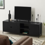 Solomon Wide TV Unit, Black - Ảnh 2