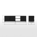 Solomon Wide TV Unit, Black - Ảnh 5