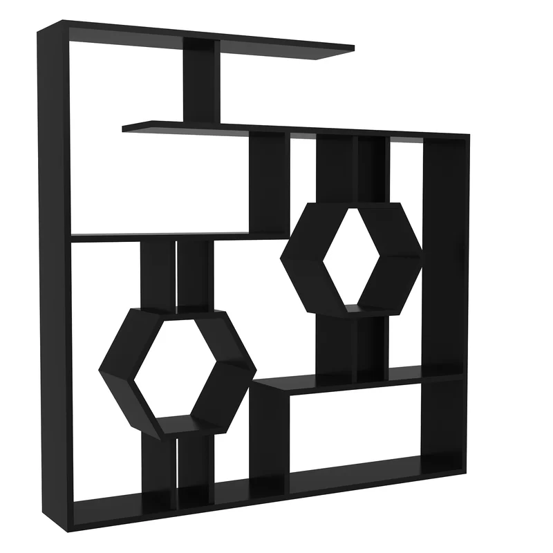 Swenson+52.7''+H+x+52.7''+W+Geometric+Bookcase (2) Kệ trang trí hình học hiện đại KTT04 - Ảnh 1
